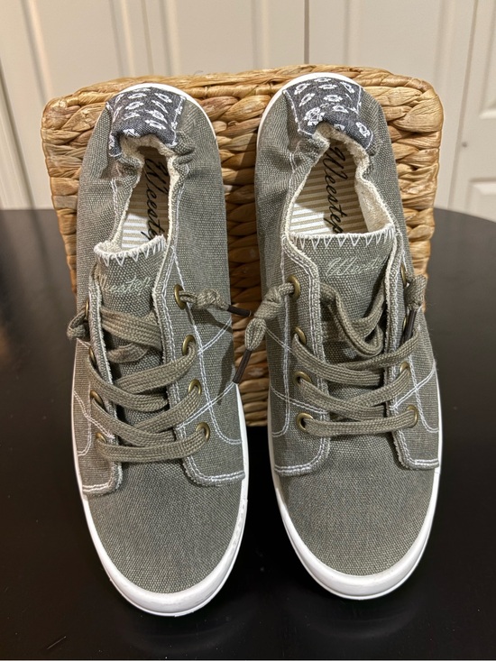 Weestep Shoes - Casual Olive/gray Canvas Slip-On Sneakers with Laces